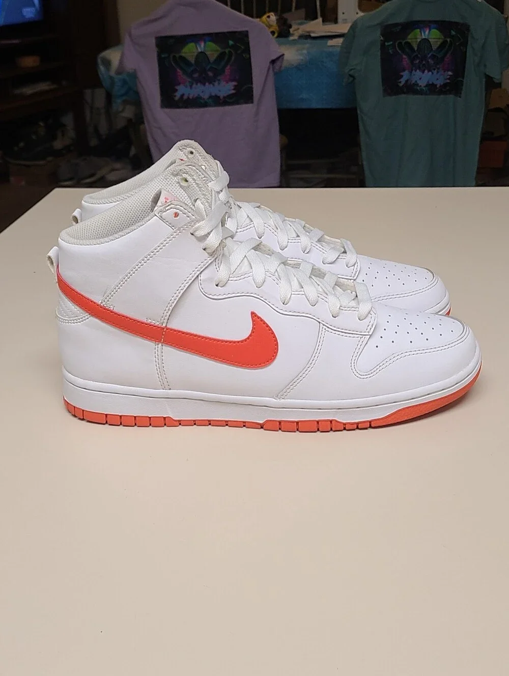 Nike Dunk High Retro White Picante Red hi top skateboard sneakers size 10